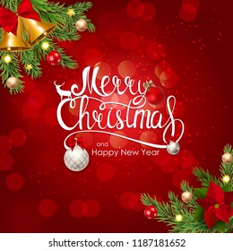Merry Christmas and New Year Background. Vector Illustration EPS10