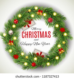 Merry Christmas and New Year Background. Vector Illustration EPS10