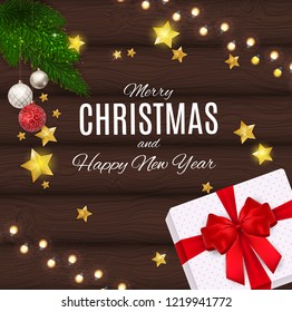 Merry Christmas and New Year Background. Vector Illustration EPS10