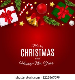 Merry Christmas and New Year Background. Vector Illustration EPS10