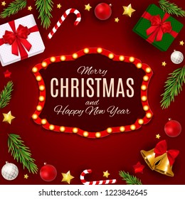 Merry Christmas and New Year Background. Vector Illustration EPS10