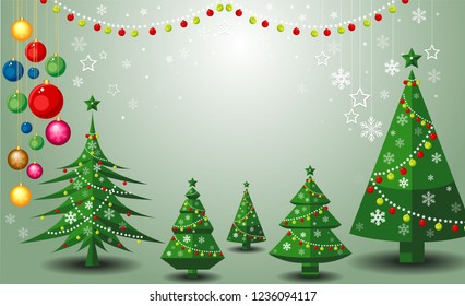 Merry Christmas and New Year Background. Vector Illustration EPS10.