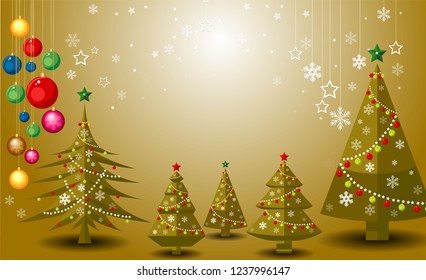 Merry Christmas and New Year Background. Vector Illustration EPS10.