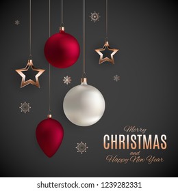 Merry Christmas and New Year Background. Vector Illustration EPS10
