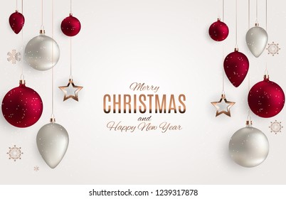 Merry Christmas and New Year Background. Vector Illustration EPS10
