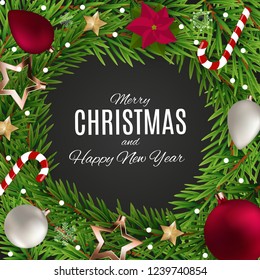 Merry Christmas and New Year Background. Vector Illustration EPS10