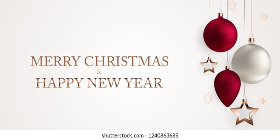 Merry Christmas and New Year Background. Vector Illustration EPS10