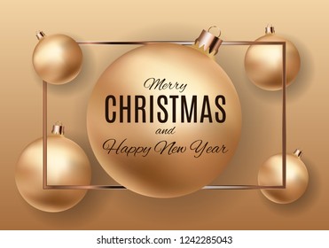 Merry Christmas and New Year Background. Vector Illustration EPS10