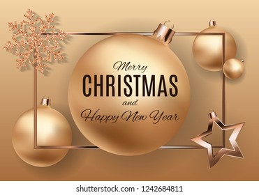 Merry Christmas and New Year Background. Vector Illustration EPS10