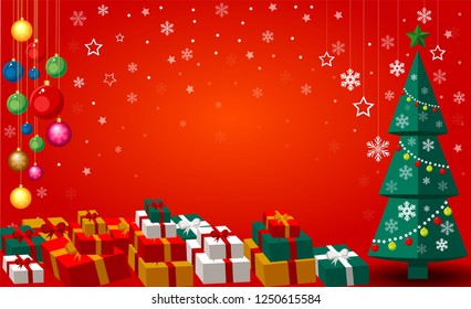 Merry Christmas and New Year Background. Vector Illustration EPS10.