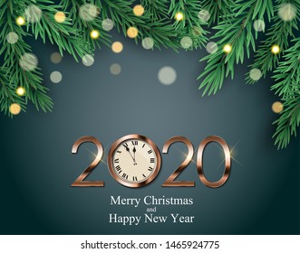 Merry Christmas and New Year Background. Vector Illustration EPS10