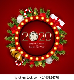 Merry Christmas and New Year Background. Vector Illustration EPS10