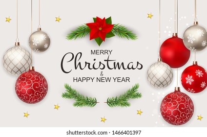 Merry Christmas and New Year Background. Vector Illustration EPS10 - Shutterstock ID 1466401397