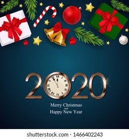 Merry Christmas and New Year Background. Vector Illustration EPS10