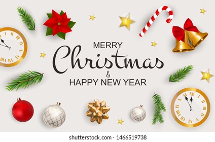 Merry Christmas and New Year Background. Vector Illustration EPS10