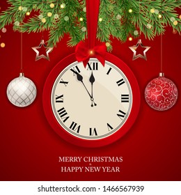 Merry Christmas and New Year Background. Vector Illustration EPS10