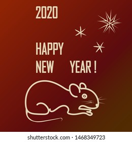 Merry Christmas and New Year Background. New 2020 year of the rat.Vector Illustration EPS10