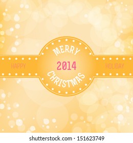 Merry Christmas and New Year background. Typography and bokeh background. Vector illustration