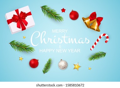 Merry Christmas and New Year Background. Vector Illustration EPS10