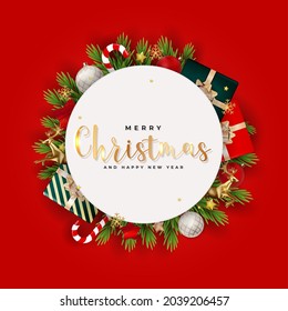Merry Christmas and New Year Background. Vector Illustration EPS10