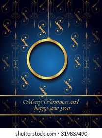 Merry Christmas and  New Year background for your invitations, festive posters.