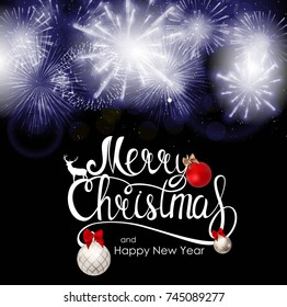 Merry Christmas and New Year Background. Vector Illustration EPS10