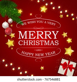 Merry Christmas and New Year Background. Vector Illustration EPS10