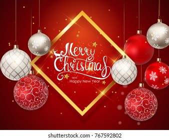 Merry Christmas and New Year Background. Vector Illustration EPS10