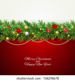 Merry Christmas and New Year Background. Vector Illustration EPS10
