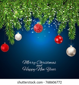 Merry Christmas and New Year Background. Vector Illustration EPS10
