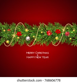 Merry Christmas and New Year Background. Vector Illustration EPS10
