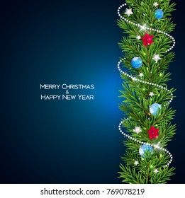 Merry Christmas and New Year Background. Vector Illustration EPS10

