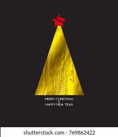 Merry Christmas and New Year Background with Christmas Tree. Vector Illustration EPS10