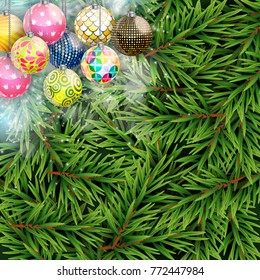 Merry Christmas and New Year Background. Vector Illustration EPS10