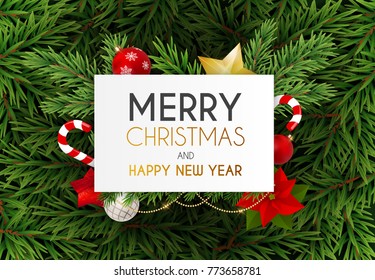 Merry Christmas and New Year Background. Vector Illustration EPS10

