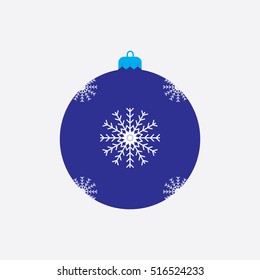 Merry Christmas and New Year ball Icon Snowflake 