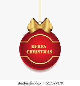 Merry Christmas and New Year Ball. Christmas Symbol and Icon Premium Design