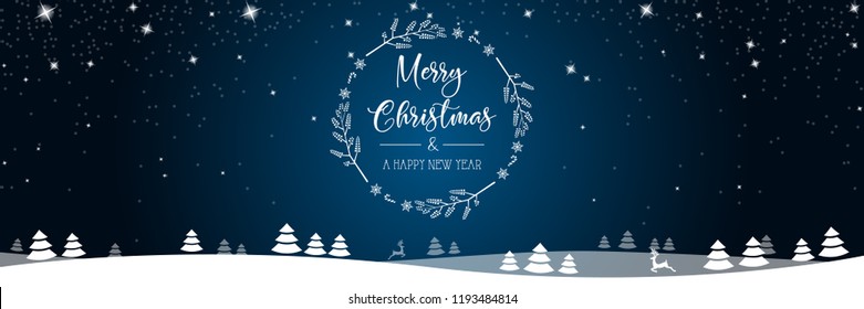 Merry christmas and new year banner background