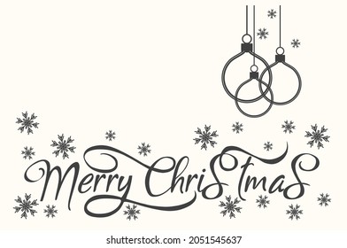 Merry Christmas and New Year banner with xmas balls, vector illustration