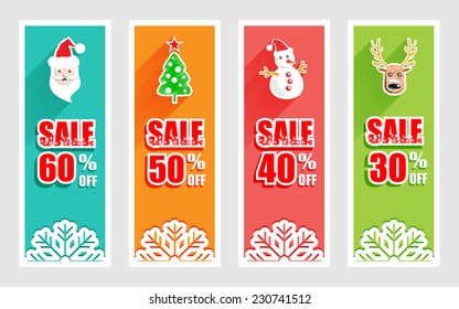 Merry Christmas and New Year banner with Christmas icon