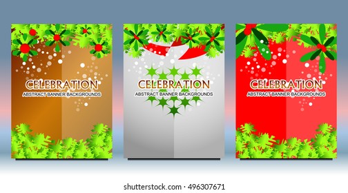Merry Christmas New Year banners, Vector illustration
