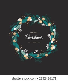 Merry Christmas and New Year. Beautiful phrase for your design. Letting. Nice Christmas cards. Vector illustration.