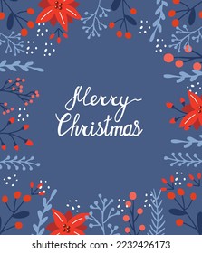 Merry Christmas and New Year. Beautiful phrase for your design. Letting. Nice Christmas cards. Vector illustration.