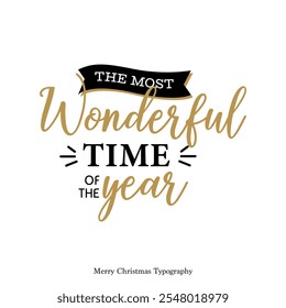 Merry Christmas, and New Year calligraphic vector lettering designs