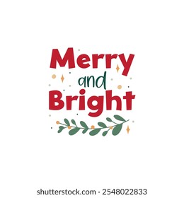 Merry Christmas, and New Year calligraphic vector lettering design and sticker