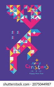 Merry Christmas! New Year, Christmas card for your design or congratulations. Modern style, trends.