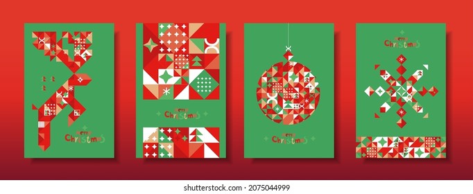 Merry Christmas! New Year, Christmas card for your design or congratulations. Modern style, trends.