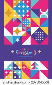 Merry Christmas! New Year, Christmas card for your design or congratulations. Modern style, trends.