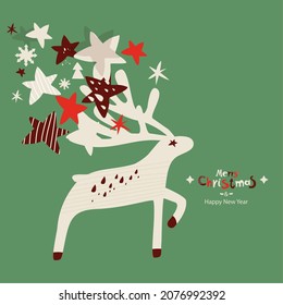 Merry Christmas! New Year, Christmas card for your design or congratulations. Modern style, trends.