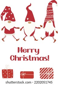 Merry Christmas and New Year Composition isolated Vector illustration on white background